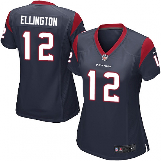 Women's Nike Houston Texans #12 Bruce Ellington Game Navy Blue Team Color NFL Jersey - Ujersey