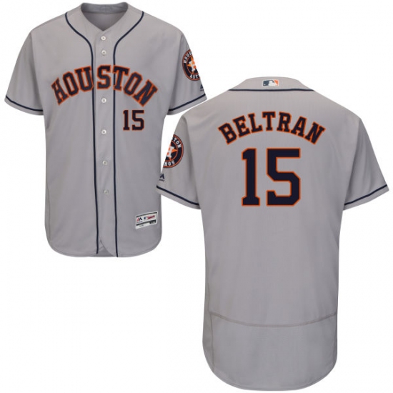 Men's Majestic Houston Astros #15 Carlos Beltran Grey Flexbase Authentic Collection MLB Jersey - Ujersey
