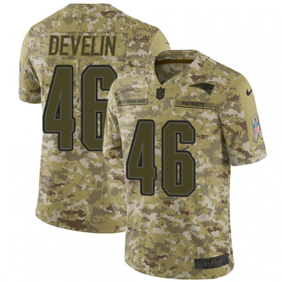 Youth Nike New England Patriots #46 James Develin Limited Camo 2018 Salute to Service NFL Jersey - Ujersey