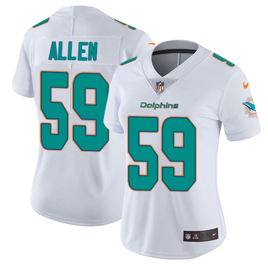 Women's Nike Miami Dolphins #59 Chase Allen White Vapor Untouchable Limited Player NFL Jersey - Ujersey