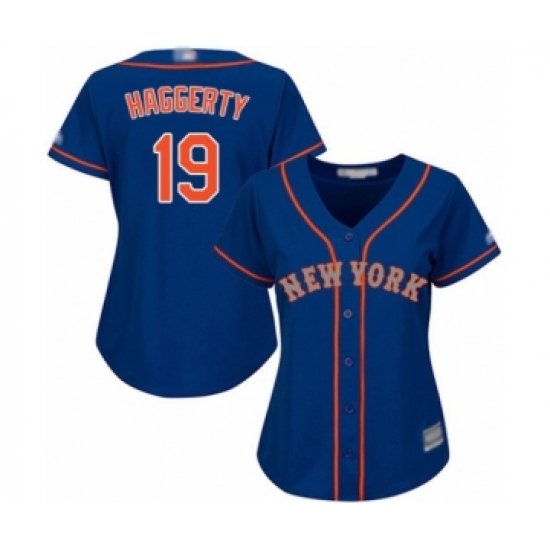 Women's New York Mets #19 Sam Haggerty Authentic Royal Blue Alternate Road Cool Base Baseball Player Jersey - Ujersey
