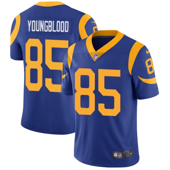 Youth Nike Los Angeles Rams #85 Jack Youngblood Royal Blue Alternate Vapor Untouchable Limited Player NFL Jersey - Ujersey