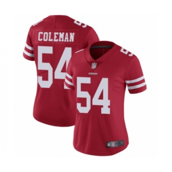 Women's San Francisco 49ers #54 Fred Warner Red Team Color Vapor Untouchable Limited Player Football Jersey - Ujersey