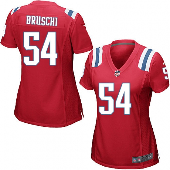 Women's Nike New England Patriots #54 Tedy Bruschi Game Red Alternate NFL Jersey - Ujersey