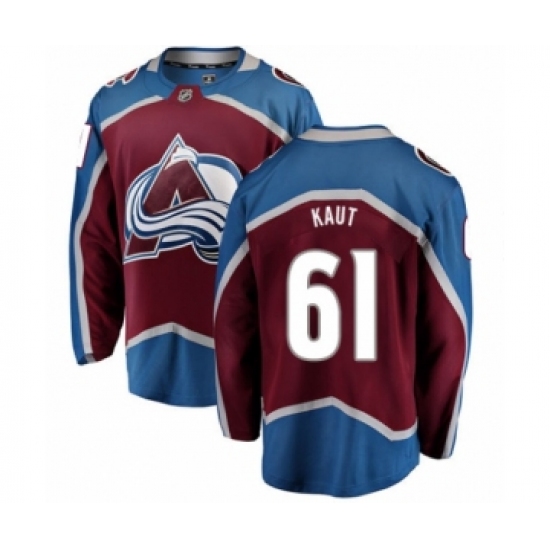 Men's Colorado Avalanche #61 Martin Kaut Authentic Maroon Home Fanatics Branded Breakaway NHL Jersey - Ujersey