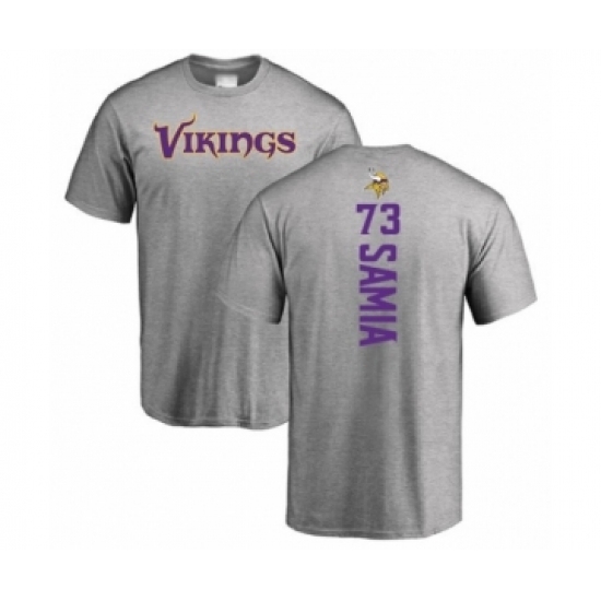 Football Minnesota Vikings #73 Dru Samia Ash Backer T-Shirt - Ujersey NHL