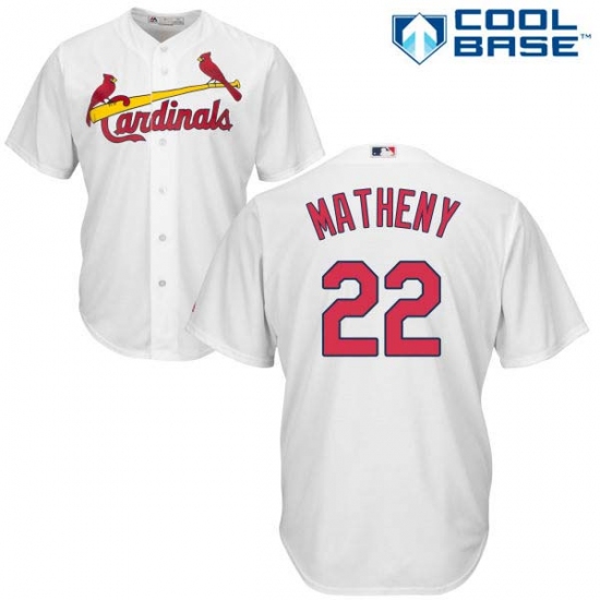 Youth Majestic St. Louis Cardinals #22 Mike Matheny Replica White Home Cool Base MLB Jersey - Ujersey