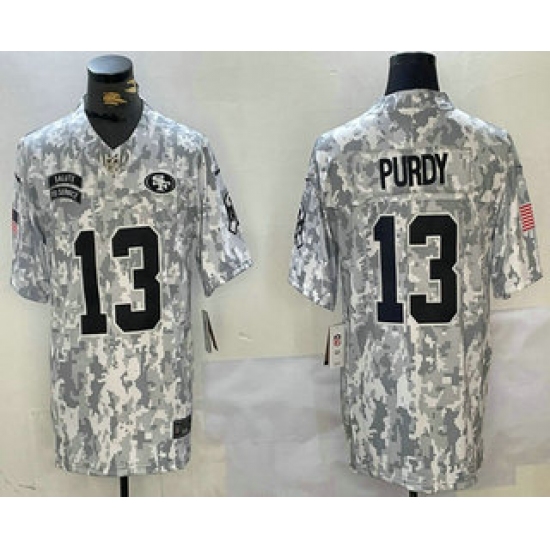 Men's San Francisco 49ers #13 Brock Purdy 2024 FUSE Arctic Camo Salute to Service Limited Stitched Jersey - Ujersey