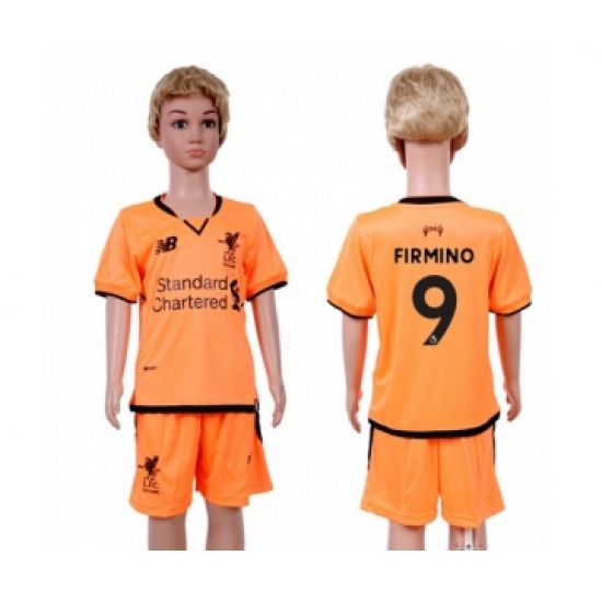 Liverpool #9 Firmino Sec Away Kid Soccer Club Jersey