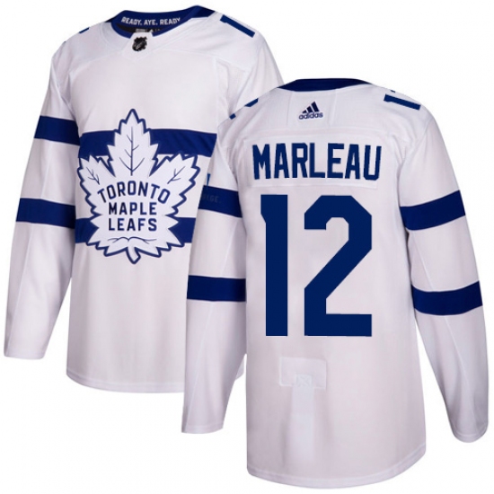 Men's Adidas Toronto Maple Leafs #12 Patrick Marleau Authentic White 2018 Stadium Series NHL Jersey - Ujersey