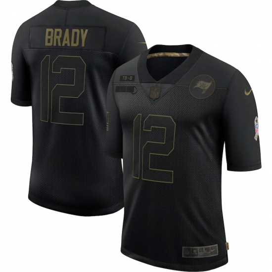 Men's Tampa Bay Buccaneers #12 Tom Brady Black Nike 2020 Salute To Service Limited Jersey - Ujersey