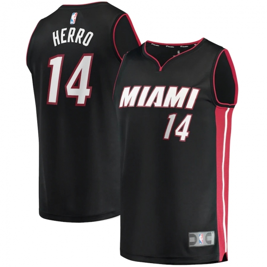 Men's Miami Heat #14 Tyler Herro Fanatics Branded Black 2020-21 Fast Break Replica Jersey - Ujersey