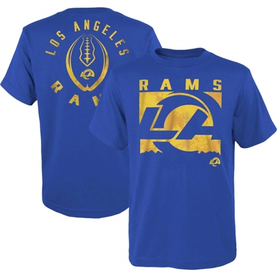 Men's Los Angeles Rams Blue Preschool Liquid Camo Logo T Shirt - Ujersey