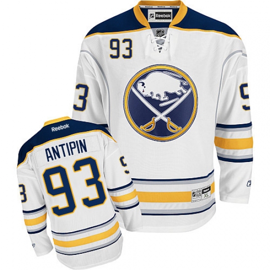 Women's Reebok Buffalo Sabres #93 Victor Antipin Authentic White Away NHL Jersey - Ujersey