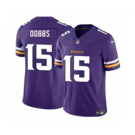 Men's Minnesota Vikings #15 Josh Dobbs Purple 2023 F.U.S.E. Vapor Untouchable Limited Jersey - Ujersey
