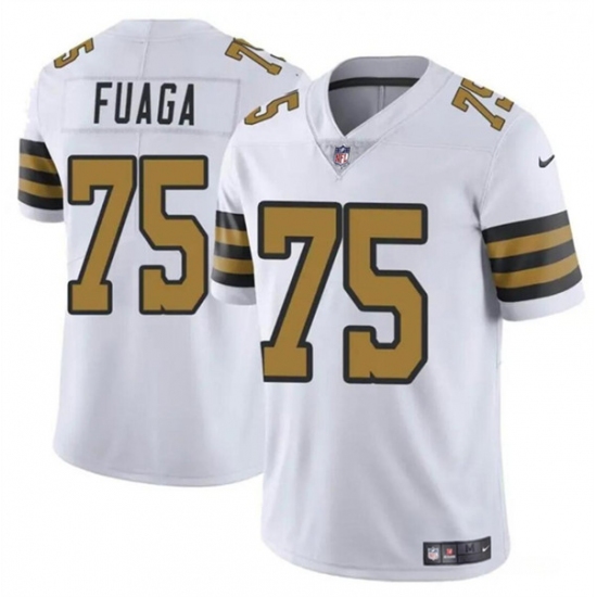 Men's New Orleans Saints #75 Taliese Fuaga White 2024 Draft Color Rush Limited Football Stitched Jersey - Ujersey