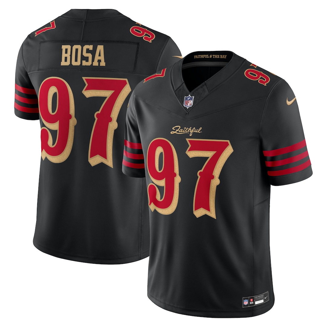 Men's San Francisco 49ers Nick Bosa Nike Black 2025 Rivalries Collection Stitched Limited Jersey - Ujersey