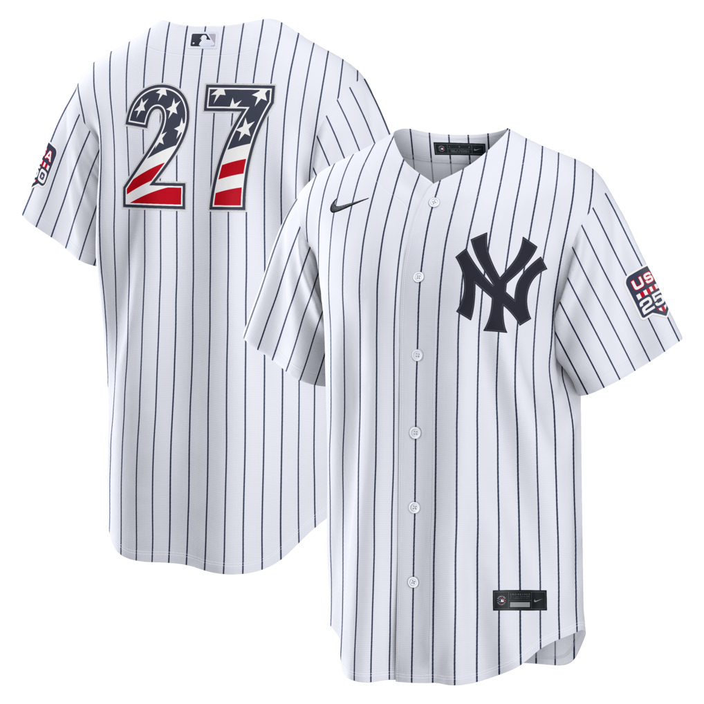 Men's New York Yankees Giancarlo Stanton Nike White USA 250 Fourth of July Home Stadium Jersey - Ujersey