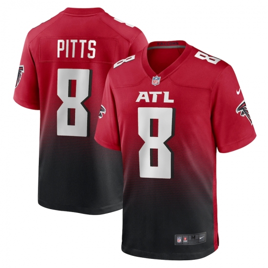 Men's Atlanta Falcons #8 Kyle Pitts Nike Red 2021 NFL Draft First Round Pick Player Limited Jersey - Ujersey