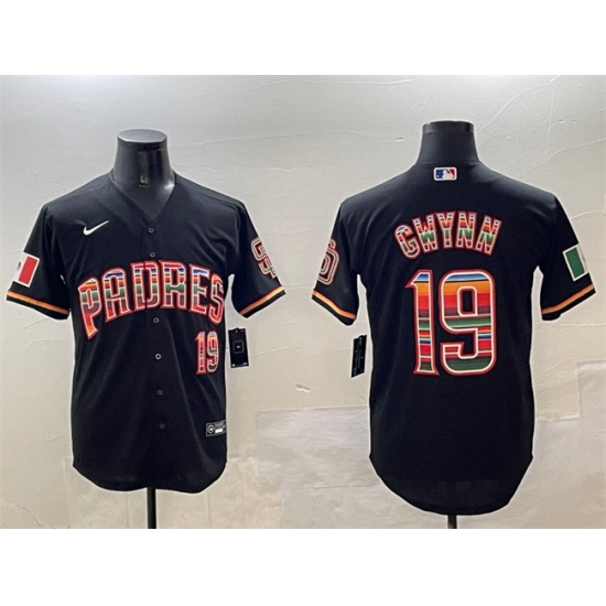 Men's San Diego Padres #19 Tony Gwynn Black Mexico Cool Base Stitched Baseball Jersey - Ujersey