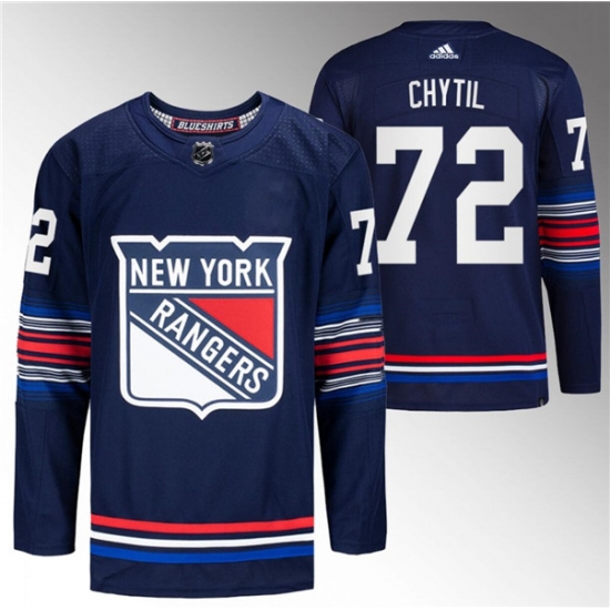 Men's New York Rangers #72 Filip Chytil Navy Stitched Jersey - Ujersey