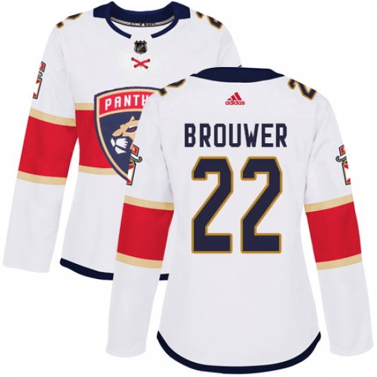 Women's Adidas Florida Panthers #22 Troy Brouwer Authentic White Away NHL Jersey - Ujersey