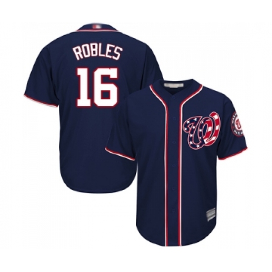Youth Washington Nationals #16 Victor Robles Replica Navy Blue Alternate 2 Cool Base Baseball Jersey