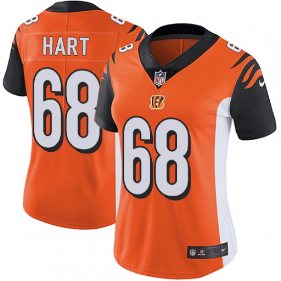 Women's Nike Cincinnati Bengals #68 Bobby Hart Orange Alternate Vapor Untouchable Limited Player NFL Jersey - Ujersey