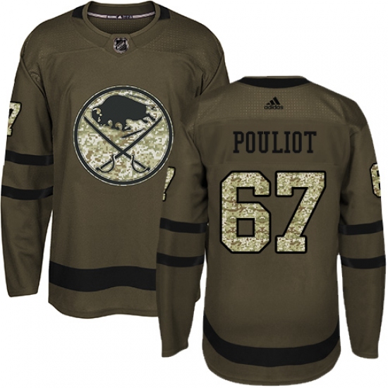 Youth Adidas Buffalo Sabres #67 Benoit Pouliot Premier Green Salute to Service NHL Jersey - Ujersey