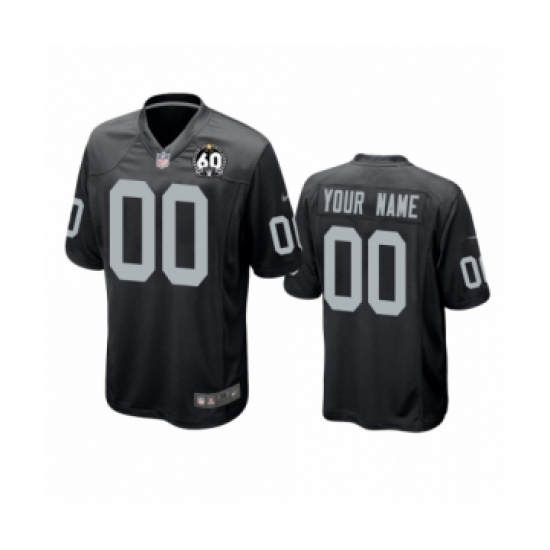 Women's Oakland Raiders Customized Black 60th Anniversary Game Jersey - Ujersey