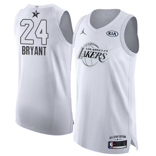 Men's Nike Los Angeles Lakers #24 Kobe Bryant Authentic White 2018 All-Star Game NBA Jersey - Ujersey