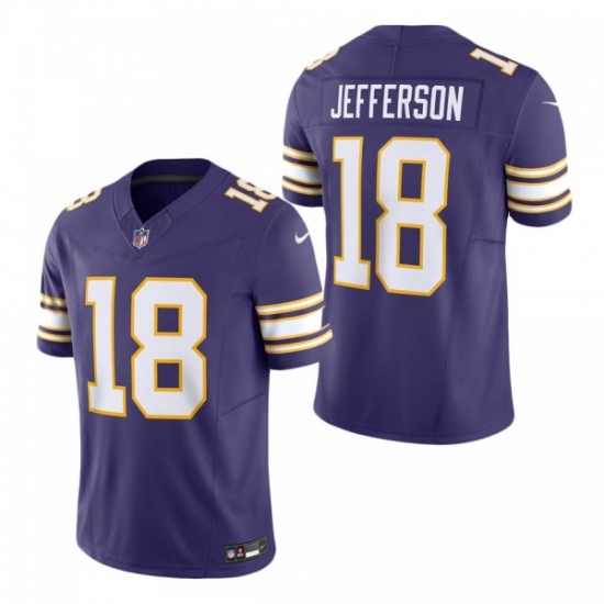 Youth Minnesota Vikings #18 Justin Jefferson Purple Classic Vapor F.U.S.E. Limited Jersey - Ujersey