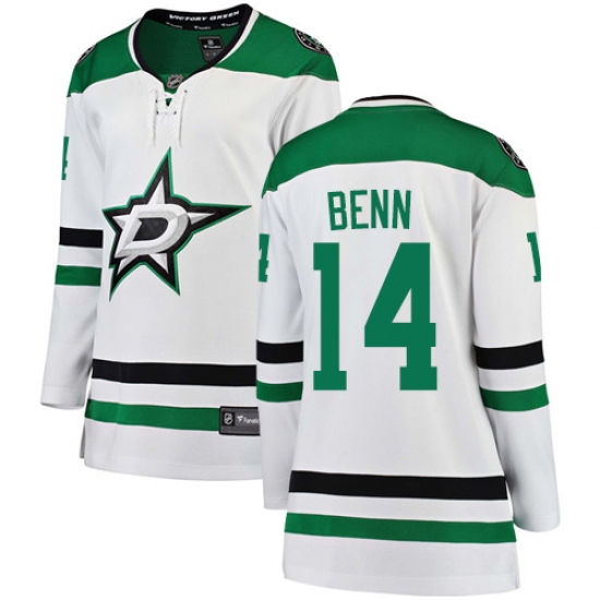 Women's Dallas Stars #14 Jamie Benn Authentic White Away Fanatics Branded Breakaway NHL Jersey - Ujersey