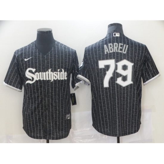 Men's Nike Chicago White Sox Southside #79 Jose Abreu Black Alternate Flex Base Jersey - Ujersey