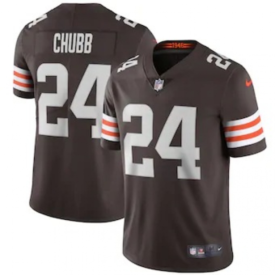 Nike Cleveland Browns #24 Nick Chubb Men's Brown 2020 Vapor Limited Jersey - Ujersey