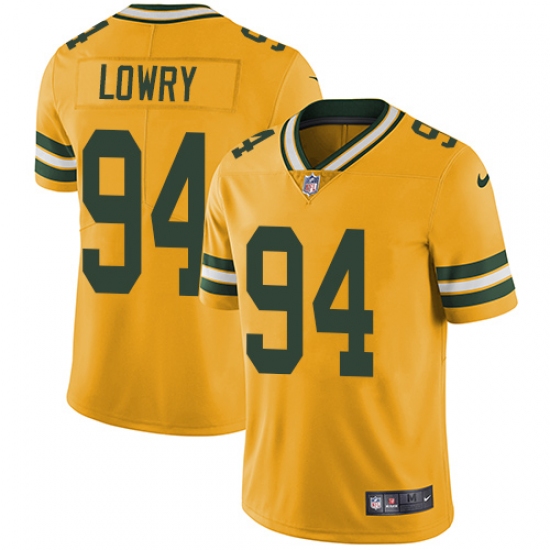 Youth Nike Green Bay Packers #94 Dean Lowry Limited Gold Rush Vapor Untouchable NFL Jersey - Ujersey