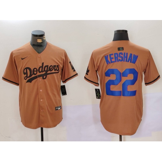 Men's Los Angeles Dodgers #22 Clayton Kershaw Olive Cool Base Limited Stitched Jersey - Ujersey