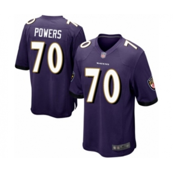 Men's Baltimore Ravens #70 Ben Powers Game Purple Team Color Football Jersey - Ujersey