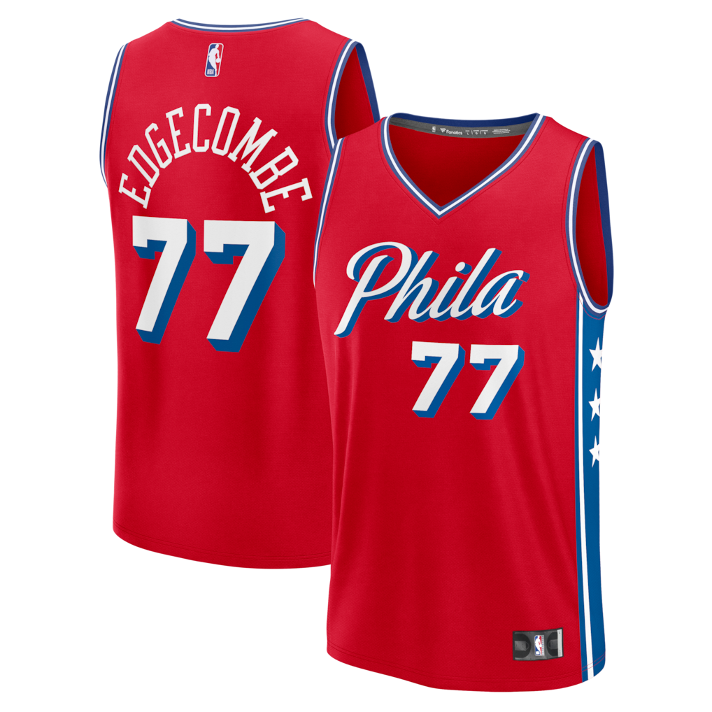 Men's Philadelphia 76ers VJ Edgecombe Fanatics Red Fast Break Replica Player Jersey - Statement Edition - Ujersey Shop