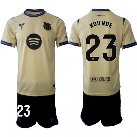 Men FC Barcelona 2026 Soccer Jerseys Beige #23 KOUNDE