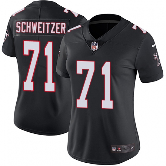 Women's Nike Atlanta Falcons #71 Wes Schweitzer Black Alternate Vapor Untouchable Limited Player NFL Jersey - Ujersey