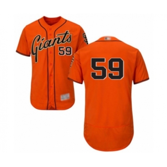 Men's San Francisco Giants #59 Andrew Suarez Orange Alternate Flex Base Authentic Collection Baseball Player Jersey - Ujersey