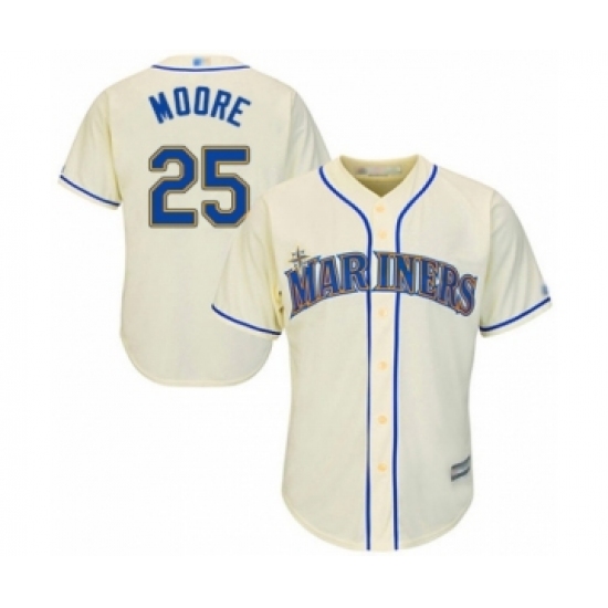 Youth Seattle Mariners #25 Dylan Moore Authentic Cream Alternate Cool Base Baseball Player Jersey - Ujersey
