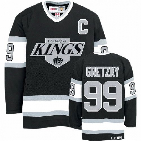 Youth CCM Los Angeles Kings #99 Wayne Gretzky Authentic Black Throwback NHL Jersey - Ujersey