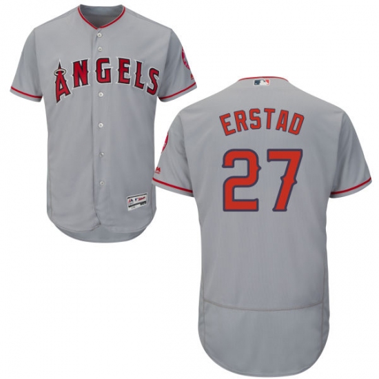 Men's Majestic Los Angeles Angels of Anaheim #27 Darin Erstad Grey Flexbase Authentic Collection MLB Jersey - Ujersey