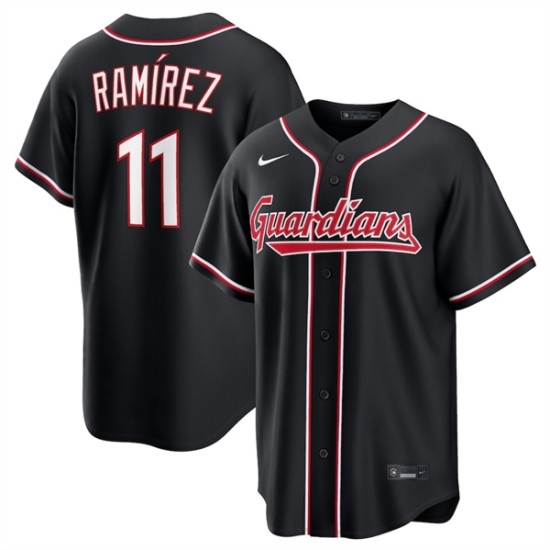 Men's Cleveland Guardians #11 José Ramírez 2026 Black Out Stitched Baseball Jersey - Ujersey