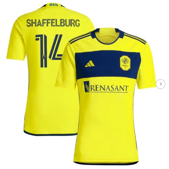 Mens Nashville SC Jacob Shaffelburg adidas Yellow 2024 The 615 Kit Replica Player Jersey - Ujersey