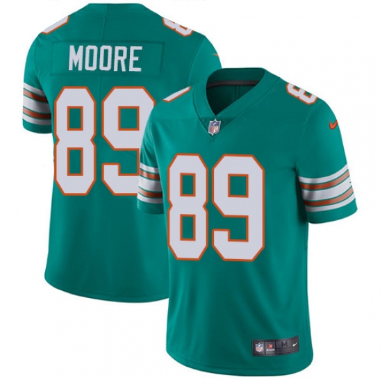 Youth Nike Miami Dolphins #89 Nat Moore Aqua Green Alternate Vapor Untouchable Limited Player NFL Jersey - Ujersey