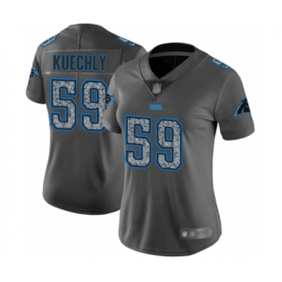 Women's Carolina Panthers #59 Luke Kuechly Limited Gray Static Fashion Football Jersey - Ujersey