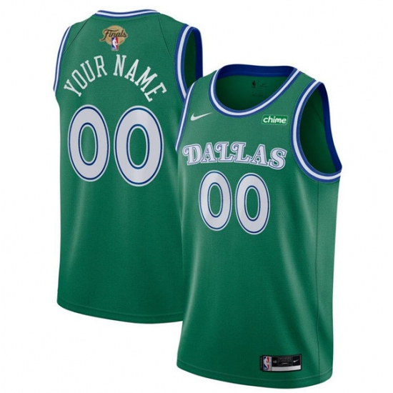 Men's Dallas Mavericks Active Player Custom Green 2024 Finals Classic Edition Stitched Basketball Jersey